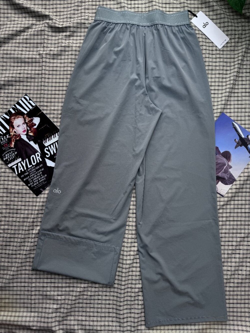 NWT 👖 Alo Yoga Suit Up Trouser Steel Grey Wide Leg Pants 30” Athleisure Travel - Picture 7 of 10